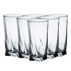 Склянки високі 6 штук по 400 (мл) набір подарунковий для лимонадів, води, соку коктейлів Lugi