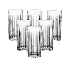 Склянки для лимонадів, холодних напоїв 🥃 набір 6 (шт) прозорі скляні високі гарні 360 (мл) Lugi