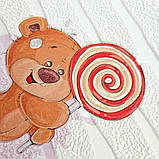 Панель стінова 3D 700х700х4мм Ведмедики на білому фоні SW-00001975, фото 6