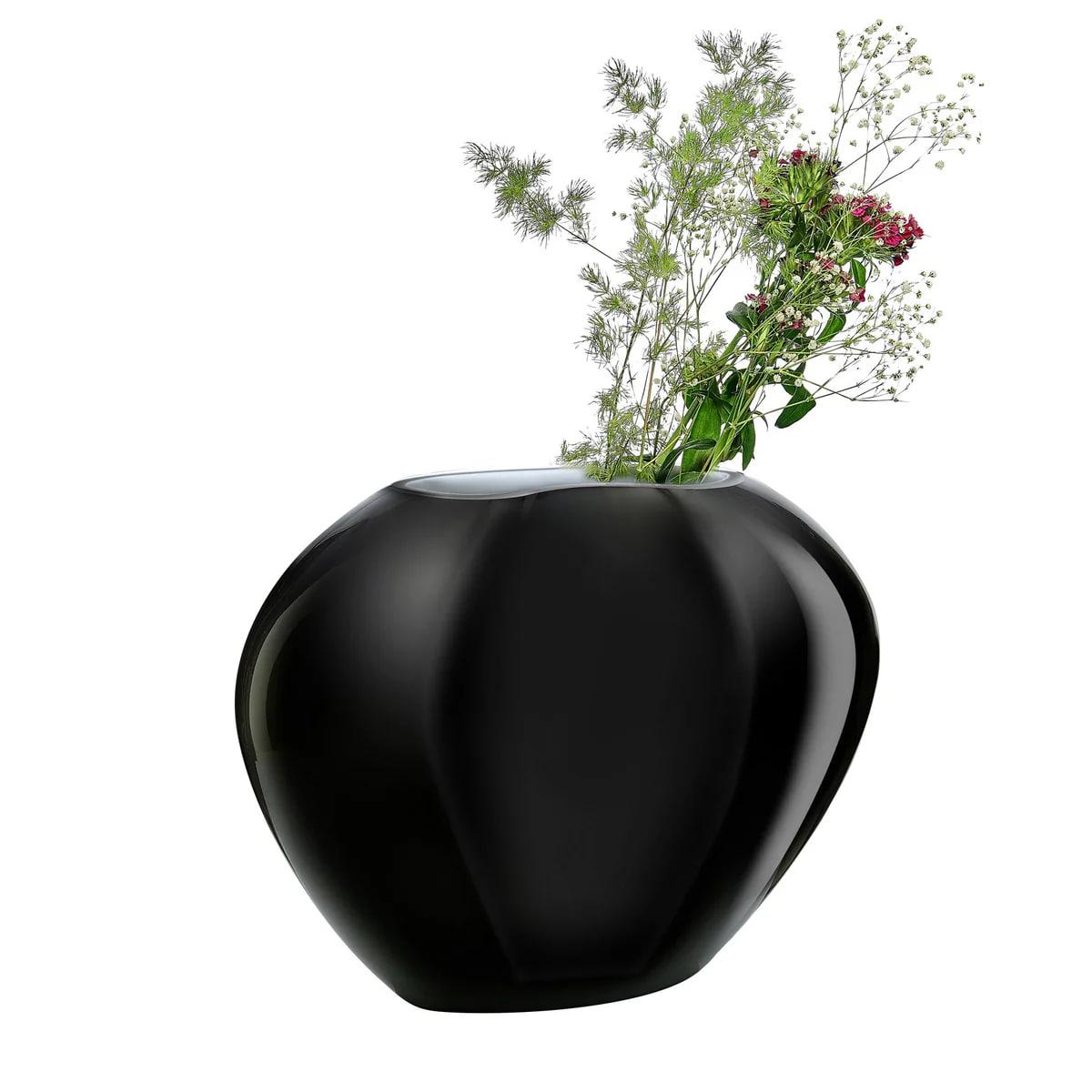 Ваза кришталь Satin Black 40 см Nude Glass