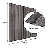 Покриття вінілове самоклеюче 3D рейки 600х600х2,8мм Металевий попіл SW-00002196, фото 3