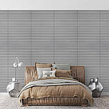 Покриття вінілове самоклеюче 3D рейки 600х600х2,8мм Скандинавський білий шпон SW-00002197, фото 6