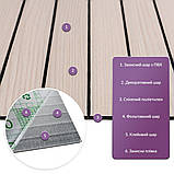 Покриття вінілове самоклеюче 3D рейки 600х600х2,8мм Ясен кремовий SW-00002199, фото 2