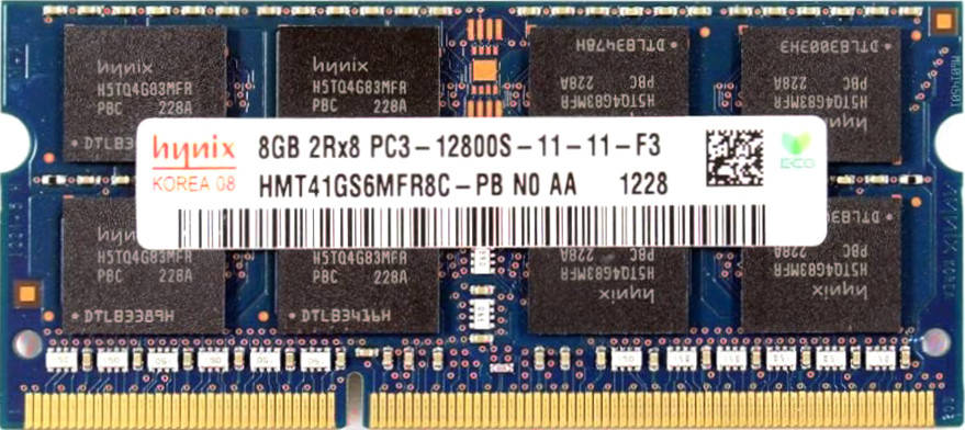 Оперативна пам'ять для ноутбука Hynix DDR3 8GB PC3-12800S 1600MHZ 1.5 V sodimm (б/у), фото 1