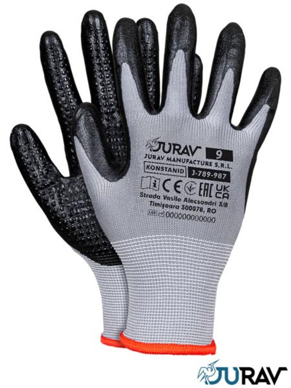 Рукавички робочі Jurav Konstanid SB преміум із нітриловим покриттям розмір 10