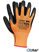 Рукавички робочі Jurav з латексним покриттям пористі Lugolaf розмір 10