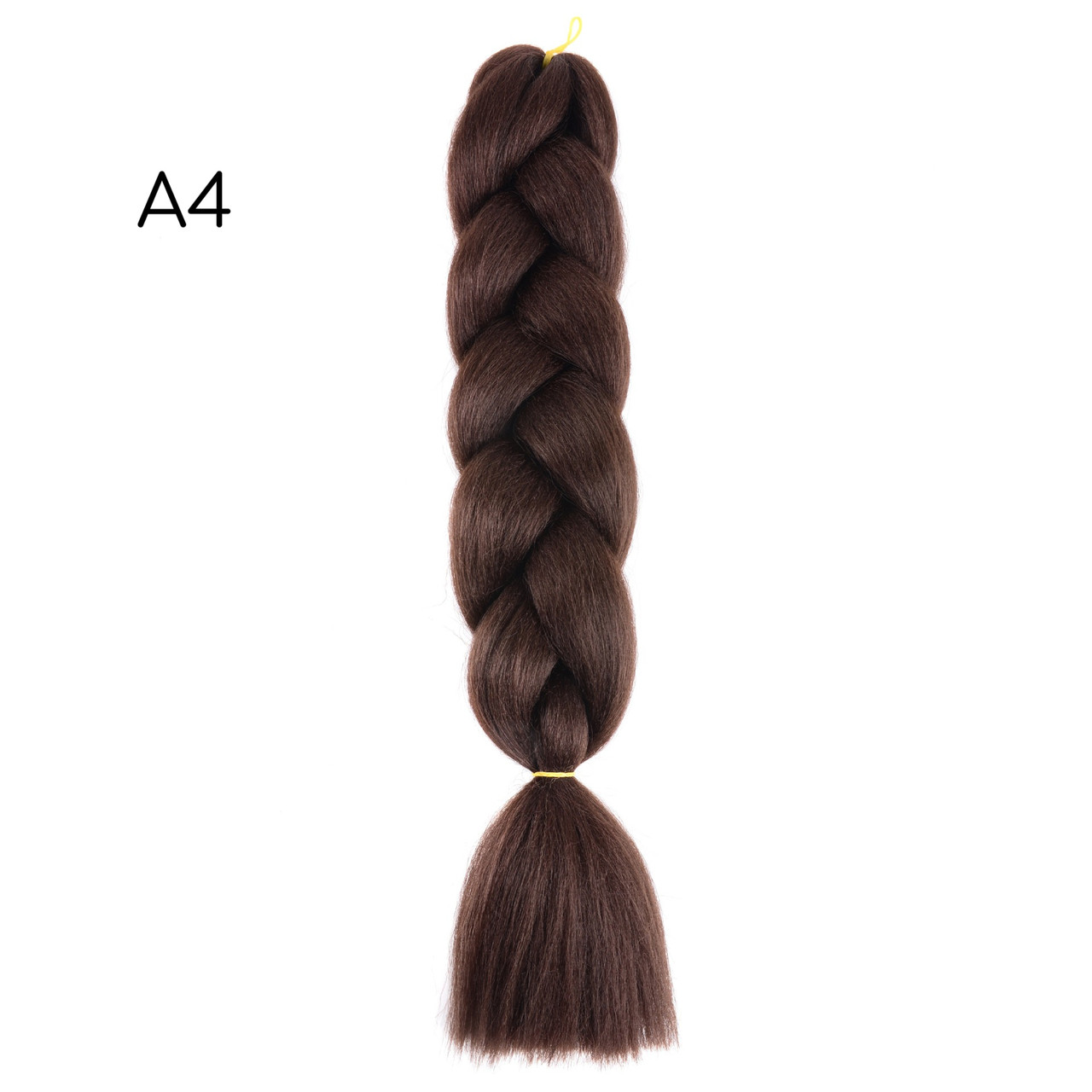 Канеколон однотонний А4 Jumbo Braid коса 60 см колір "Гіркий шоколад" темний коричневий, фото 1