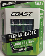 Аккумулятор Coast AAA 1.5 V с разъемом заряда USB-C емкость