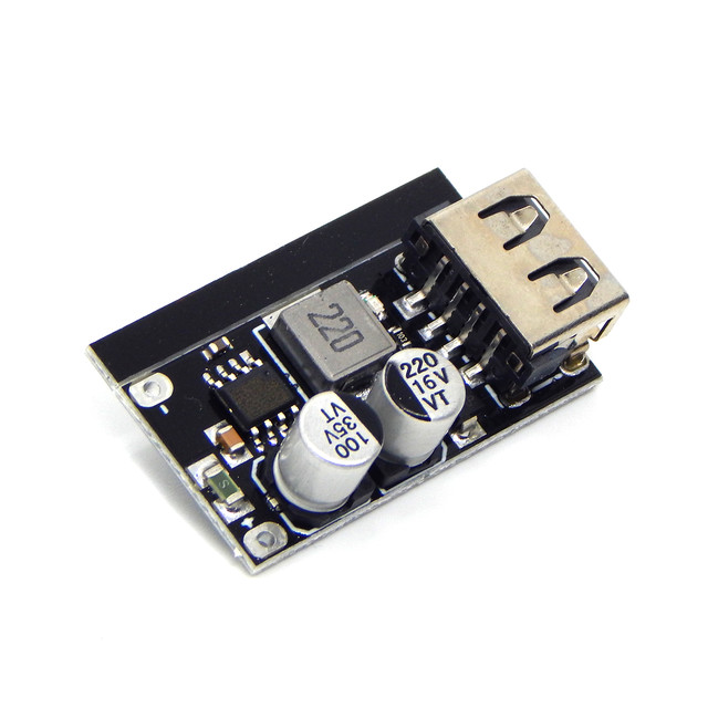 Компактний USB понижувальний DC-DC конвертер USB з підтримкою QC3.0/QC2.0 для швидкого заряджання Компактний USB понижувальний DC-DC конвертер USB з підтримкою QC3.0/QC2.0 для швидкого заряджання