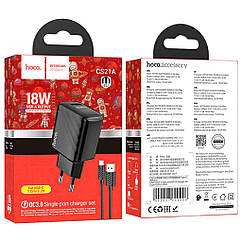 Мережевий зарядний пристрій HOCO CS21A Rich single port QC3.0 + кабель USB - Type-C