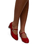 Підліткові червоні туфлі червоні маленький каблук ремінець розмір 38, фото 6