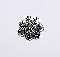 Капелюшок для намистин Finding Обіймач квітка Античне срібло 15 мм x 15 мм