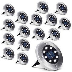 Наземні світильники на сонячних батареях з датчиками сутінків 16 шт Bass Polska BH 12782