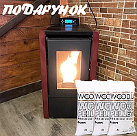 Пелетний камін ThermoPell LKM06 6кВт Червоний + Wi-Fi