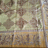 Скатертина церковна жовта з оксамиту та парчі з вишивкою 105*70 см, фото 4