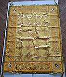 Скатертина церковна жовта з оксамиту та парчі з вишивкою 105*70 см, фото 2