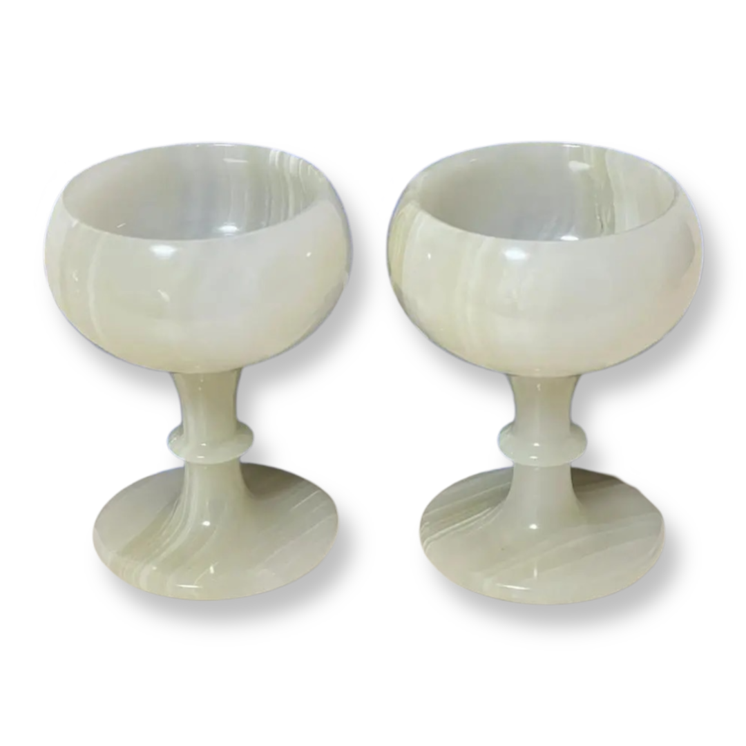 Набір келихів з оніксу для вина на 2 персони у подарунковому пакованні