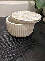 Кашпо із гіпсу L (білий +паталь)