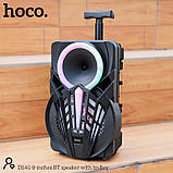 Портативна колонка — караоке система HOCO DS40 8-inches BT speaker with trolley з ручкою на колесах, фото 10