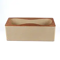 Кігтеточка лежанка Cat Joy Гранж з гофрокартону з дерев'яним фасадом коричневий 84х37х29 см, фото 2