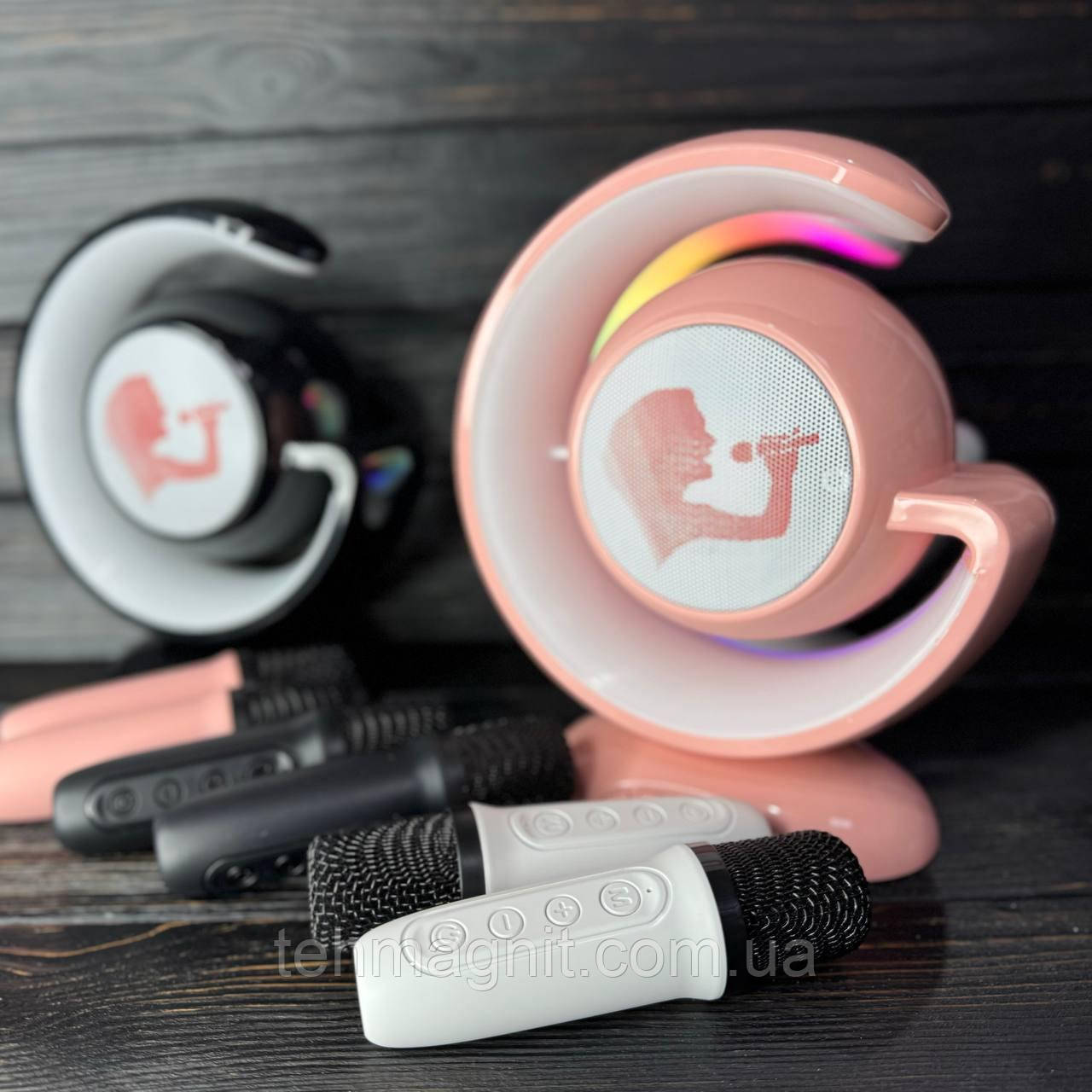 Нічник-лампа з бездротовою Bluetooth колонкою Lightshow з двома мікрофонами