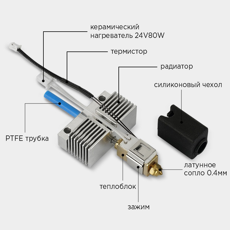 Оригінальний Хотенд у зборі з радіатором для 3D-принтерів Elegoo Neptune 4 MAX, 4 Plus