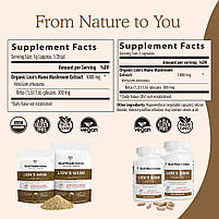 Real Mushrooms Lion's Mane / Їжовик гребінчастий для когнітивного здоров'я органік порошок 150 г. BX535, фото 3