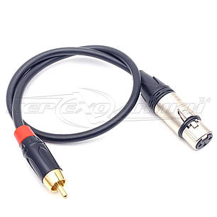Кабель RCA (тюльпан) на XLR 3 Pin у екрані (мама),преміум, фото 1