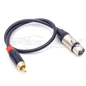Кабель RCA (тюльпан) на XLR 3 Pin у екрані (мама),преміум, фото 3