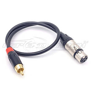 Кабель RCA (тюльпан) на XLR 3 Pin у екрані (мама),преміум, фото 4