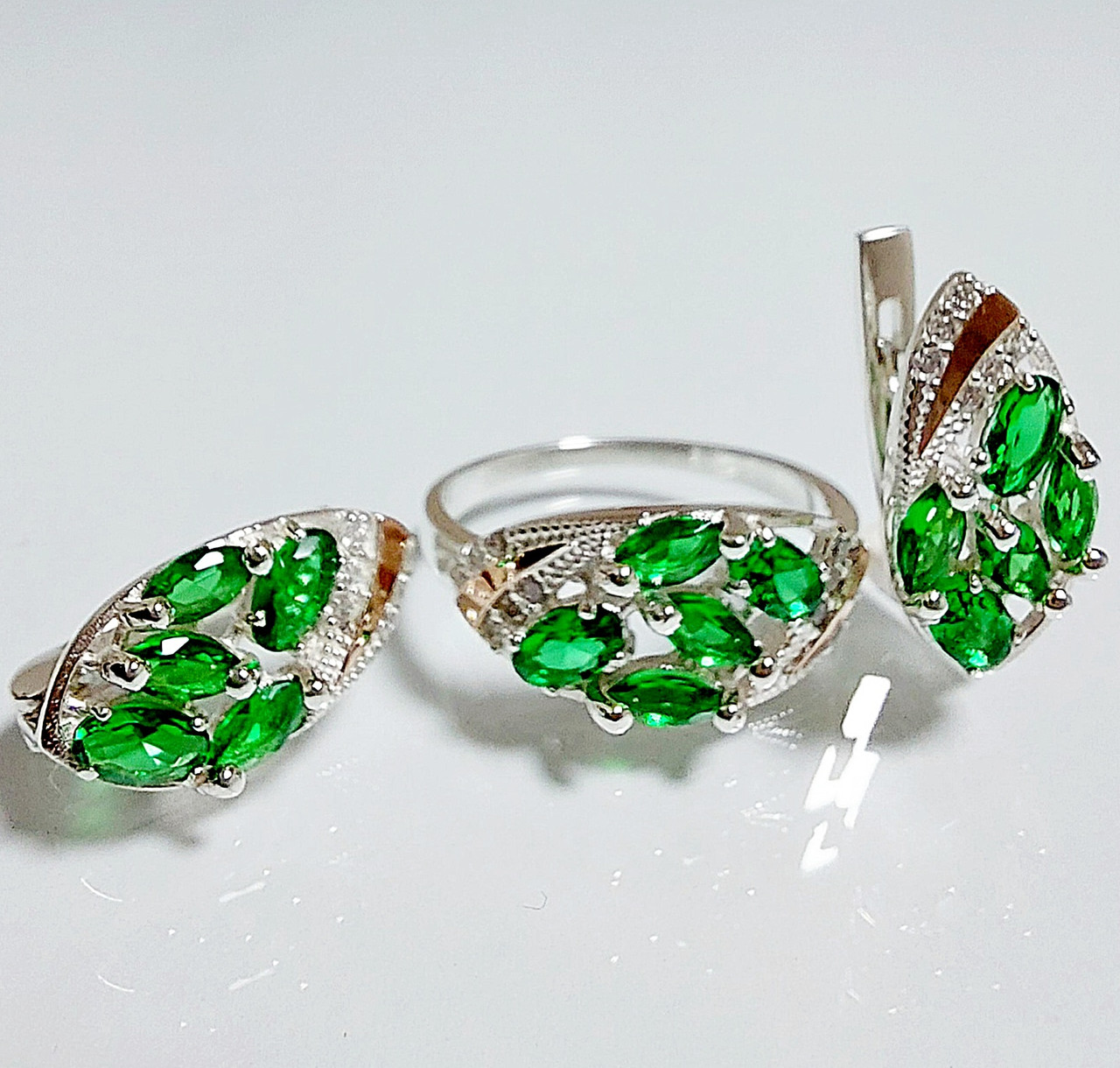 Срібний комплект з золотими пластинами, фото 1