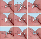 Прикраса для пірсингу язика, губи. Штанга в язик, фото 7