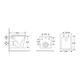 Унітаз підвісний Mixxus Premium Quadro-0301-T3 490x340x360mm, система змиву TORNADO 3.0 (MP6453), фото 4