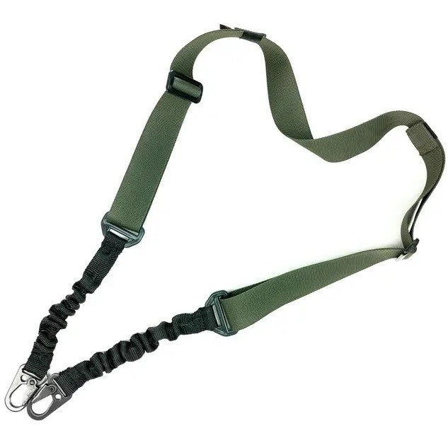 Ремінь для АК двоточковий поліамідний з 2-ма регулюваннями олива (LE2153), фото 1