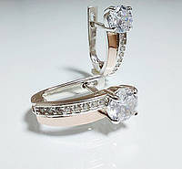 Срібні сережки з золотом