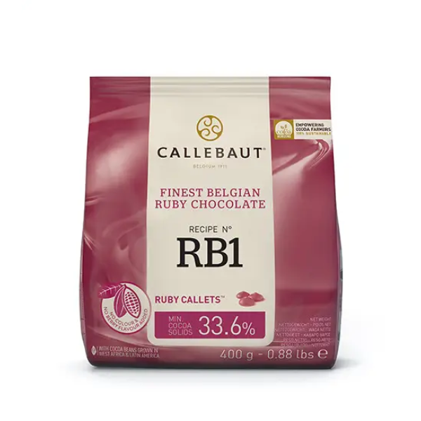 Рожевий шоколад рубіновий Ruby RB1 33,6% Callebaut, 400 грам