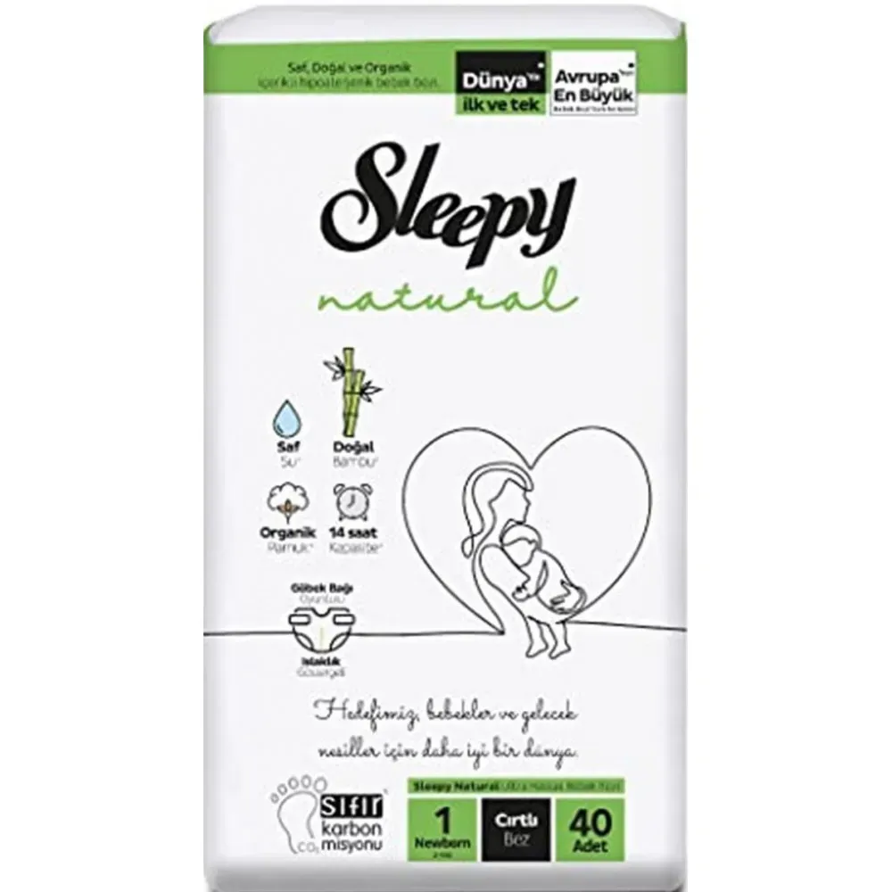 Підгузки дитячі Sleepy Natural Diaper Newborns 1 (2-5 кг) 40 шт