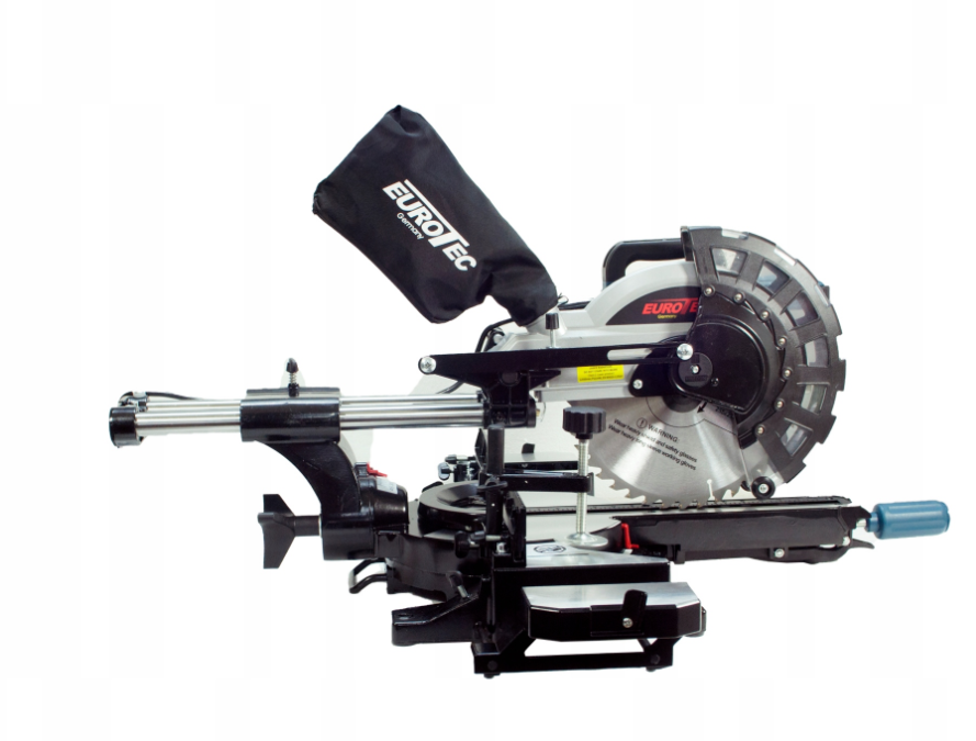 Торцювальна пила 255 мм станок Eurotec 2500 Вт торцювальна пила з електронним настроюванням кута, фото 1