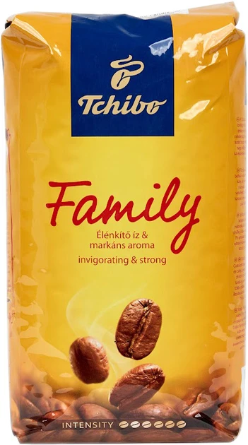 Кава в зернах Tchibo Family 1 кг Німеччина чибо купаж арабіки та робусти бадьоряча кава