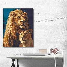 Алмазна мозайка 40*50 "Король лев і левиця" NoOD0320, Оригамі
