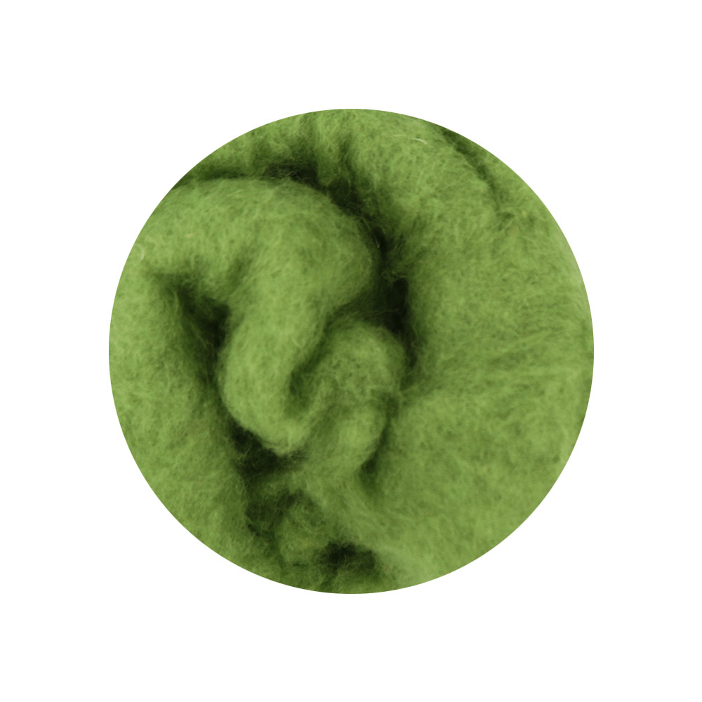 Вовна для валяння Італія Maori (DHG), Зелена, кардочес, фото 1