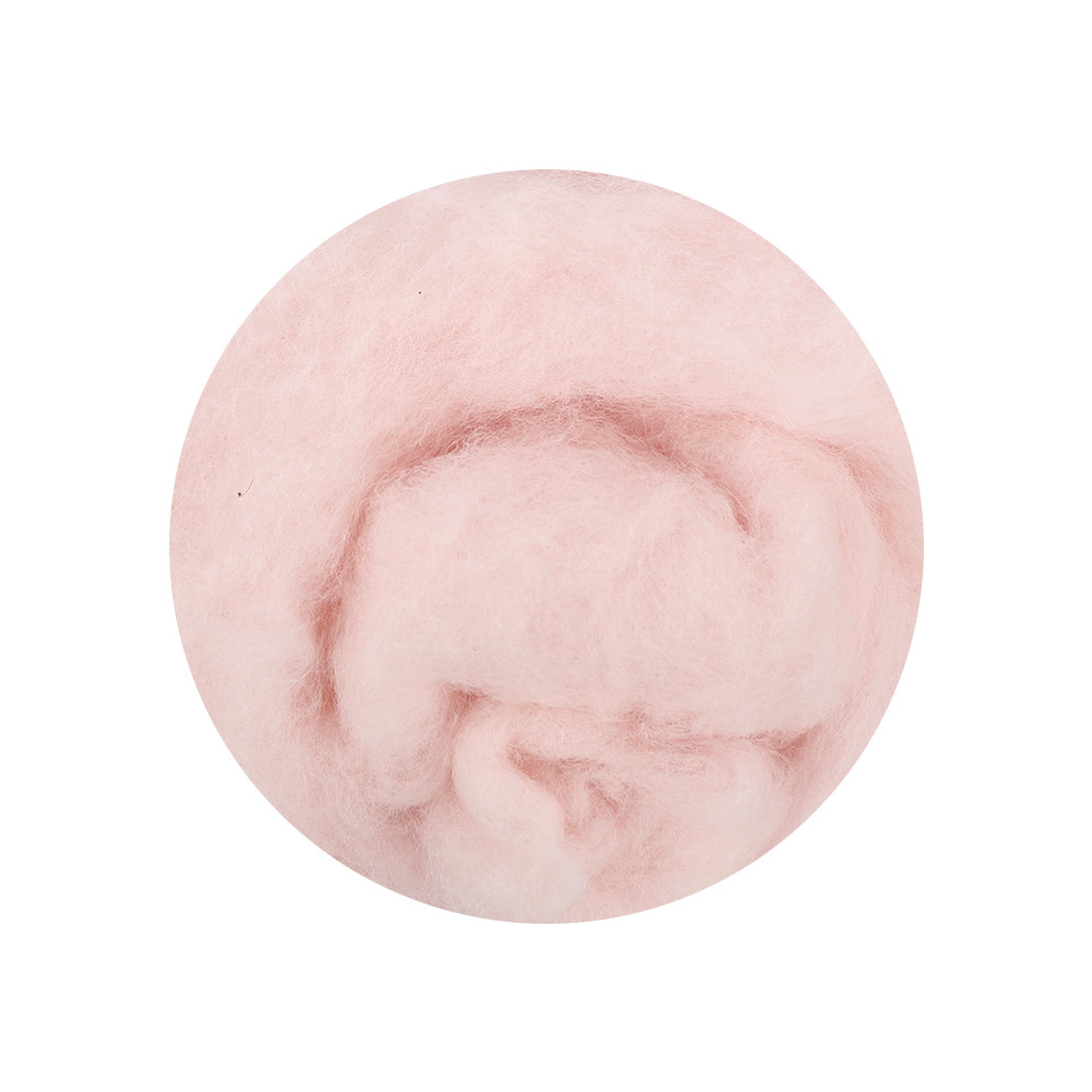 Вовна для валяння Італія Maori (DHG), Блідо-рожевий, кардочес, фото 1