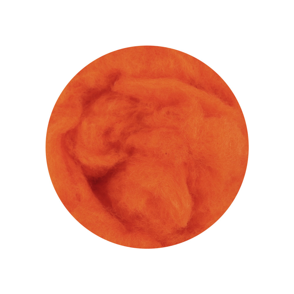 Вовна для валяння Італія Maori (DHG), Яскраво жовтогарячий, кардочес, фото 1