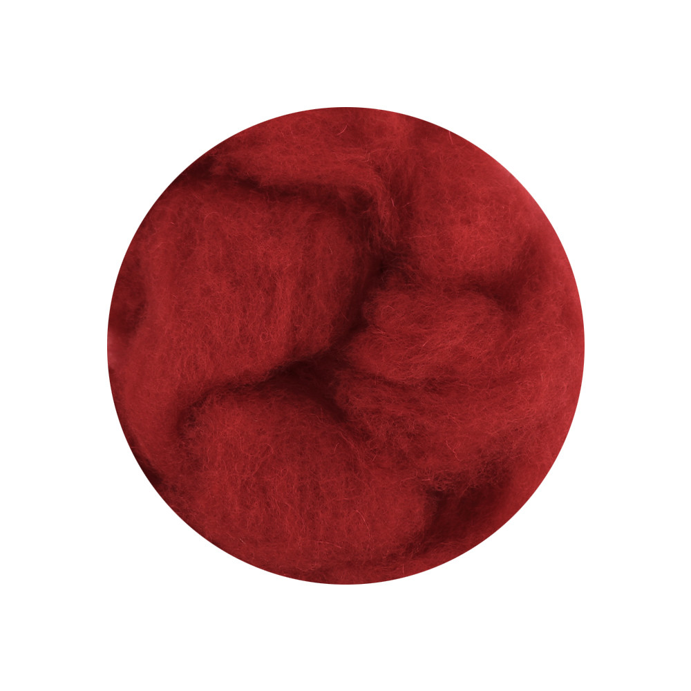 Вовна для валяння Італія Maori (DHG), Червоний, кардочес, фото 1