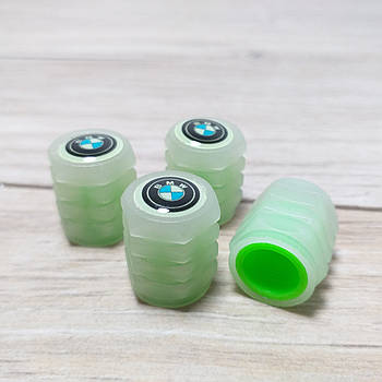 Флуоресцентні ковпачки на ніпель для BMW, 4 шт/уп, салатові (KG-12400)
