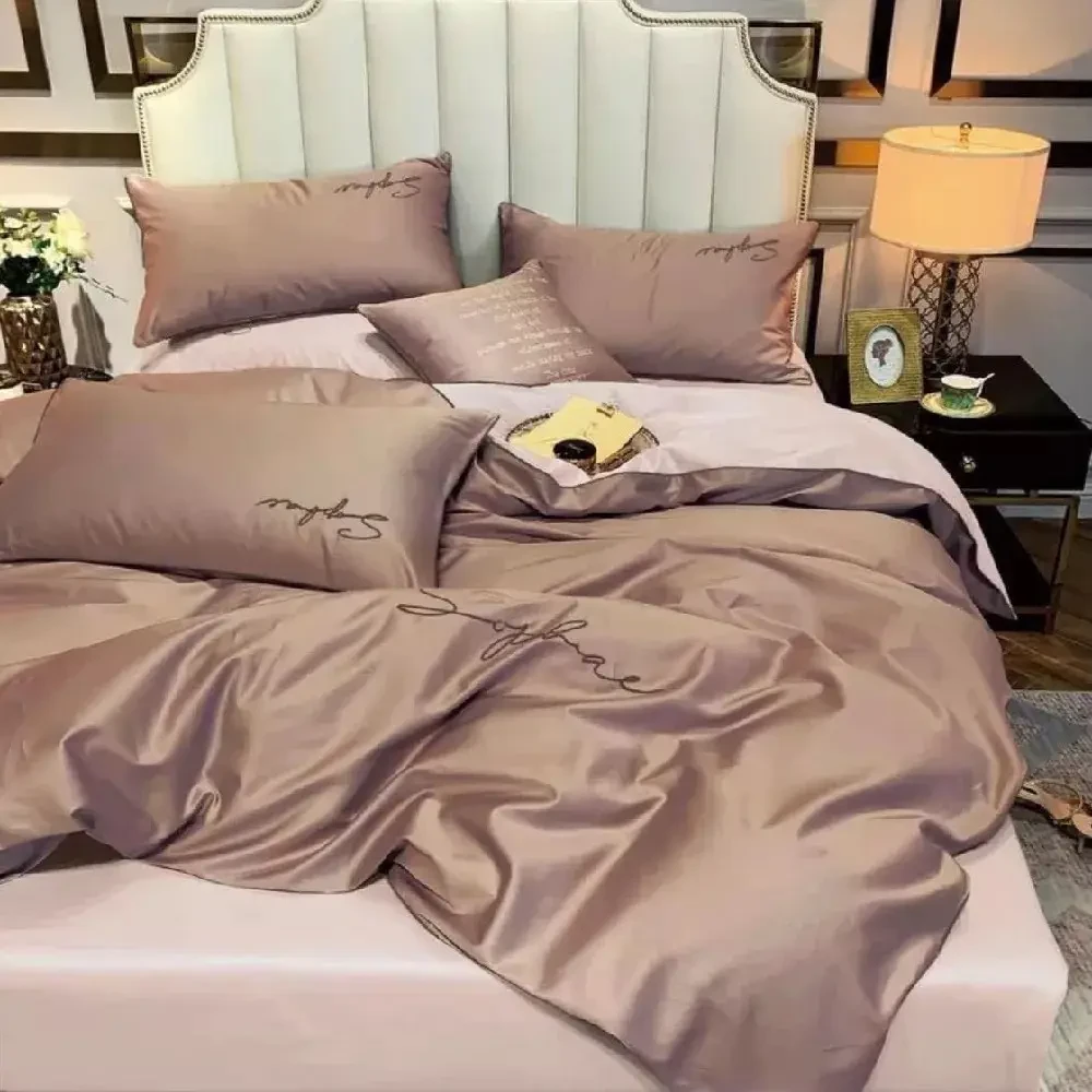 Постільна білизна Crown Satin Євро розмір - беж з пудрою - купити за ...