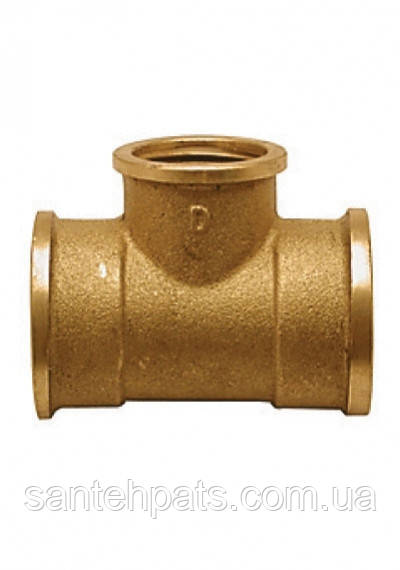 Трійник латунний 1/4" внутрішня різь , фото 1