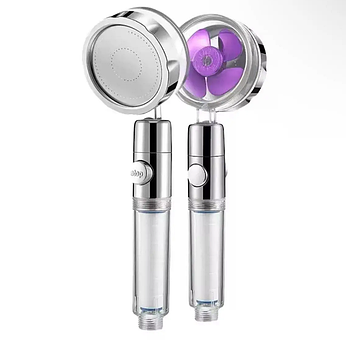 Водозберігаюча лійка для душу з функцією стоп Turbocharged Shower Head, фіолетовий (KG-12402)