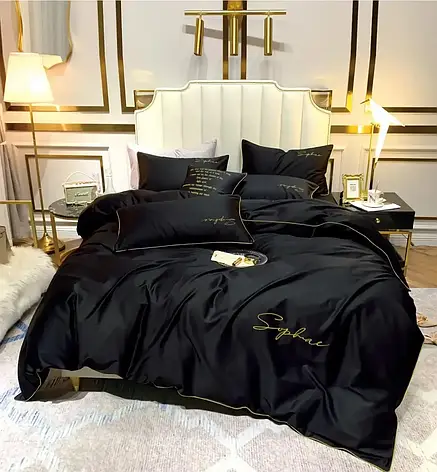 Постільна білизна Crown Satin півторашній розмір - чорний, фото 1