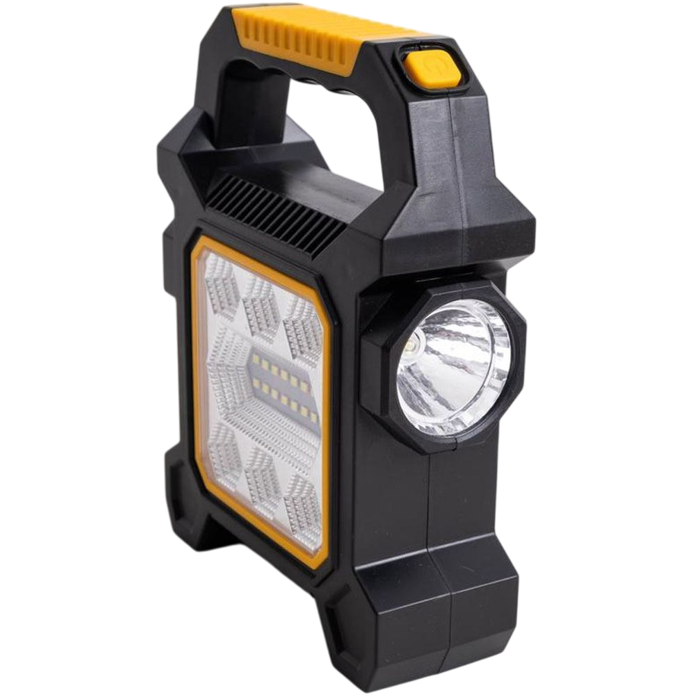 Ліхтар ручний акумуляторний із сонячною панеллю і функцією power bank, 2 джерела світла, помаранчевий